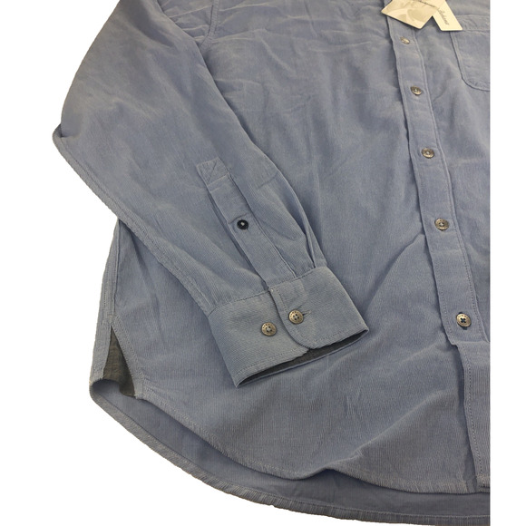Tommy Bahama Mens Coastline Cord Corduroy Shirt Large Long Sleeve Flip Cuff Blue - Picture 5 of 9